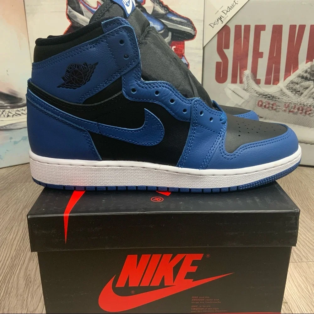 New Nike Jordan 1 Retro High OG Dark Marina Blue GS Size 5.5Y / 7W (575441-404)
